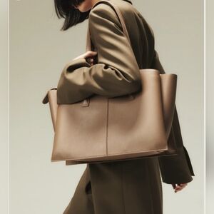 Freja New York Paloma Taupe Tote Office Laptop Bag Purse NEW $368